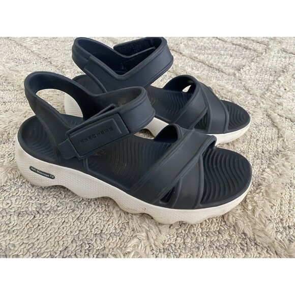 Skechers Shoes - Skechers Foamies Women's Size 9 Sandals Navy Blue Massage Fit Adjustable Strap